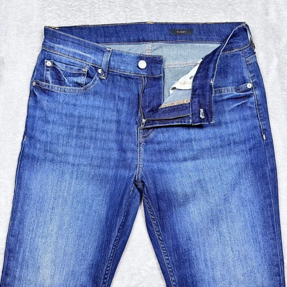 7 For All Mankind Slimmy Jeans Mens 33x28 Blue Straight Leg Japanese‎ Fabric